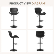 Nalupatio Swivel Bar Stools Set of 2,PU Leather Upholstered Barstools with Back & Footrest, Seat Adjustable Height 22.2-31IN Counter Height Bar Chairs for Bar Kitchen Island,Whiskey Brown