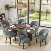 Hawsaiy Upholstered Dining Chairs Set of 2/4/6, Mid Century Modern Dining Chairs with Solid Wood Legs, Curved Back Kitchen Chairs, Farmhouse Side Chairs for Dining Room