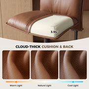 Hawsaiy Bar Stools Set of 2/3/4, Adjustable Swivel Bar Chairs with Thick Padded Seat, Faux Leather Upholstered Counter Height Bar Stools with Storage Pocket for Kitchen Island