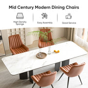 Nalupatio Modern Dining Chairs Set of 2, Comfortable Dining Room Chairs with Thick Cushions, Fabric Upholstered Side Chairs with Metal Legs for Kitchen, Black