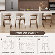 Hawsaiy Counter Height Bar Stools Set of 2, 26