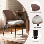 Hawsaiy Faux Leather Dining Chairs Set of 2/4/6, Modern Curved Back Upholstered Kitchen Side Chairs with Metal Legs