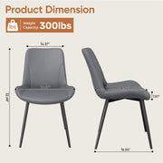 Hawsaiy PU Leather Dining Chairs Set of 2/4/6, Upholstered Kitchen Chairs with Crossed Metal Legs, Armless Side Chairs for Dining Room, Kitchen, Living Room