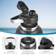 Hawsaiy 12oz Kids Insulated Water Bottle with Straw Lid, Leak-Proof Stainless Steel BPA-Free for School Boys and Girls