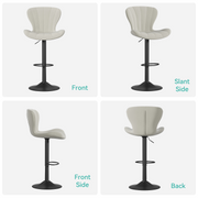 Hawsaiy Adjustable Upholstered Bar Stools Set of 2/4,Modern Counter Height Swivel Bar Chairs with High Backrest, Faux Leather Padded Seat for Kitchen Island