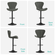 Hawsaiy Adjustable Upholstered Bar Stools Set of 2/4,Modern Counter Height Swivel Bar Chairs with High Backrest, Faux Leather Padded Seat for Kitchen Island