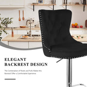 Hawsaiy Modern Upholstered Barstools Set of 2/4 with Tufted Velvet Backrest