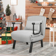 Nalupatio Versatile Convertible Armchair Sofa with Pillow - Foldable, Linen/Fabric, Steel Frame for Home & Office Use,