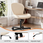Hawsaiy Shell-Shaped Swivel Office Chair, 360° Rotating Vanity Desk Chair with Rocking Function for Home Office, Bedroom, Makeup Vanity