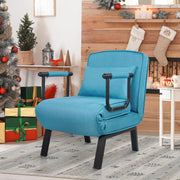 Nalupatio Versatile Convertible Armchair Sofa with Pillow - Foldable, Linen/Fabric, Steel Frame for Home & Office Use,