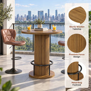 Hawsaiy Bar Table and Chairs Set for 2, 3-Piece Pub Table Set with 2 Adjustable Swivel Bar Stools, Counter Height Dining Table Set for Kitchen, Apartment, Home Bar, Small Space
