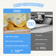 Hawsaiy Kids Sofas Modular 4PCS Sponge Armless Reclining Sofa with Removable Cover