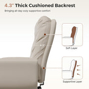 Hawsaiy Criss Cross Office Chair with Flip-Up Arms, Ergonomic Cross Legged Desk Chair, PU Leather Executive Computer Chair, 135° Reclining Plush Cushion, Pet-Friendly