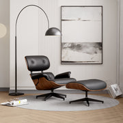 Nalupatio Lounge Chair with Ottoman, Comfy Recliner with Wide Armrest, Mid Century Modern Accent Chair with Heavy Duty Base Support for Living Room Bedroom Office (Top PU Leather)