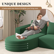 Luxanimarion Modular Sectional Sofa with L-Shape Chaise,Cloud Sectional Modern Sleeper Couch with Deep Seat,Sponge Compression Sofas No Assembly Required (Beige-Corduroy Fabric)