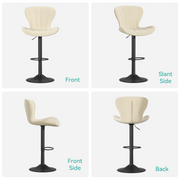 Hawsaiy Adjustable Upholstered Bar Stools Set of 2/4,Modern Counter Height Swivel Bar Chairs with High Backrest, Faux Leather Padded Seat for Kitchen Island