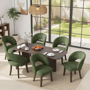 Hawsaiy Upholstered Dining Chairs Set of 2/4/6, Mid Century Modern Dining Chairs with Solid Wood Legs, Curved Back Kitchen Chairs, Farmhouse Side Chairs for Dining Room