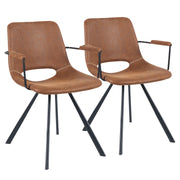 Hawsaiy Modern Dining Chiars Set of 2 with Arm and Metal Legs