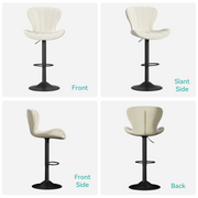 Hawsaiy Adjustable Upholstered Bar Stools Set of 2/4,Modern Counter Height Swivel Bar Chairs with High Backrest, Faux Leather Padded Seat for Kitchen Island