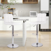 Hawsaiy Bar Stools Set of 2 Modern PU Leather Kitchen Counter Height Adjustable Swivel Barstool with Back