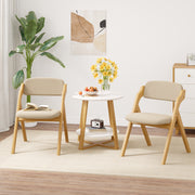 HawsaiyFolding Chairs with Cushion,Wooden Stackable Dining Chairs Set of 2 with Padded Seats,Removable Cushion Cover Comfortable Backrest Lounge Chair for Kitchen Home Office Picnic