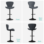 Hawsaiy Adjustable Upholstered Bar Stools Set of 2/4,Modern Counter Height Swivel Bar Chairs with High Backrest, Faux Leather Padded Seat for Kitchen Island