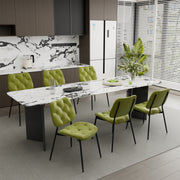 Hawsaiy Dining Chairs Set of 2, Mid Century Modern Upholstered PU Leather Kitchen Dining Room Accent Chairs with Metal Legs,Bentwood Cushion Seat for Living Room,Bedrooms