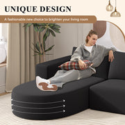 Luxanimarion Modular Sectional Sofa with L-Shape Chaise,Cloud Sectional Modern Sleeper Couch with Deep Seat,Sponge Compression Sofas No Assembly Required (Beige-Corduroy Fabric)