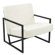 Hawsaiy Accent Chair with Metal Frame, Teddy Fleece Living Room Chairs with Foam Seat Cushions, Comfy Reading Armchair for Bedroom