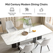 Nalupatio Modern Dining Chairs Set of 2, Comfortable Dining Room Chairs with Thick Cushions, Fabric Upholstered Side Chairs with Metal Legs for Kitchen, Black