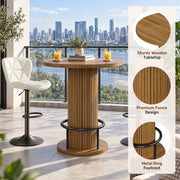 Hawsaiy Bar Table and Chairs Set for 2, 3-Piece Pub Table Set with 2 Adjustable Swivel Bar Stools, Counter Height Dining Table Set for Kitchen, Apartment, Home Bar, Small Space