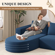 Luxanimarion Modular Sectional Sofa with L-Shape Chaise,Cloud Sectional Modern Sleeper Couch with Deep Seat,Sponge Compression Sofas No Assembly Required (Beige-Corduroy Fabric)