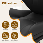 Hawsaiy Swivel Bar Stools Set of 2/4, Adjustable Height Faux Leather Bar Stools with Back, Double-Layer Upholstered Counter Height Bar Chairs for Kitchen Island