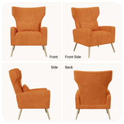 Nalupatio Velvet Fabric Upholstered Reading Comfy Mid Century Modern Armchair with Metal Legs and Spring Support, Accent Chair for Living Room,Beige