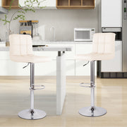 Hawsaiy Bar Stools Set of 2 Modern PU Leather Kitchen Counter Height Adjustable Swivel Barstool with Back