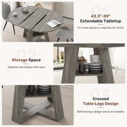 Hawsaiy Extendable Round to Oval Dining Table Set for 4–6, Space-Saving Wooden Table with Hidden Storage, Expandable Dining Table with Upholstered Chairs