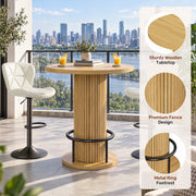 Hawsaiy Bar Table and Chairs Set for 2, 3-Piece Pub Table Set with 2 Adjustable Swivel Bar Stools, Counter Height Dining Table Set for Kitchen, Apartment, Home Bar, Small Space