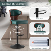 Hawsaiy PU Leather Upholstered Bar Set of 1/2//3/4  with Back & Footrest