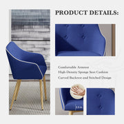 Hawsaiy Modern Accent Dining Chairs Set of 2,Upholstered Linen Fabric Living Room Chairs,Comfy Accent Chair with Metal Legs for Kitchen Dining Room Bedroom Reading Room Waiting Room