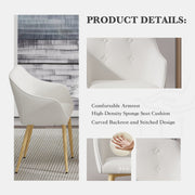 Hawsaiy Modern Accent Dining Chairs Set of 2,Upholstered Linen Fabric Living Room Chairs,Comfy Accent Chair with Metal Legs for Kitchen Dining Room Bedroom Reading Room Waiting Room