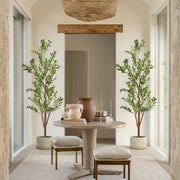 Nalupatio Artificial Olive Tree with Natural Wood Trunk, Realistic Leaves & Fruits for Modern Home Office Living Room Decor