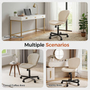 Hawsaiy Shell-Shaped Swivel Office Chair, 360° Rotating Vanity Desk Chair with Rocking Function for Home Office, Bedroom, Makeup Vanity