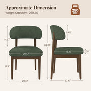 Hawsaiy Dining Chairs Set of 2/4/6, Upholstered Kitchen & Dining Room Chairs with Solid Wood Frame, Curved Back Side Chairs