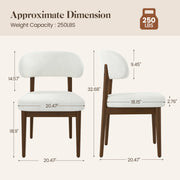 Hawsaiy Dining Chairs Set of 2/4/6, Upholstered Kitchen & Dining Room Chairs with Solid Wood Frame, Curved Back Side Chairs