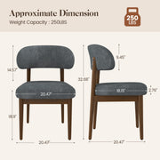 Hawsaiy Dining Chairs Set of 2/4/6, Upholstered Kitchen & Dining Room Chairs with Solid Wood Frame, Curved Back Side Chairs