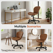 Hawsaiy Shell-Shaped Swivel Office Chair, 360° Rotating Vanity Desk Chair with Rocking Function for Home Office, Bedroom, Makeup Vanity