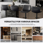Hawsaiy Modern Swivel Bar Stools Set of 2/4, Adjustable Faux Leather Counter Height Chairs with Back for Kitchen Island