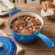 Hawsaiy 2 QT Cast Iron Sauce Pan with Lid, Enameled Cast Iron Saucepan with Solid Stainless Steel Knob, Even Heating & Self-Basting, Oven Safe up to 500℉, Compatible with All Stovetops