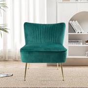 Hawsaiy Modern Velvet Accent Chair with Metal Legs