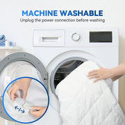 Nalupatio Heated Mattress Pad Queen Size, Dual Controller Electric Mattress Pad Luxury Bed Warmer 10 Heat Settings | Auto Off 2-4-8 Hours | Side Storage Pouch | Fit Up to 18